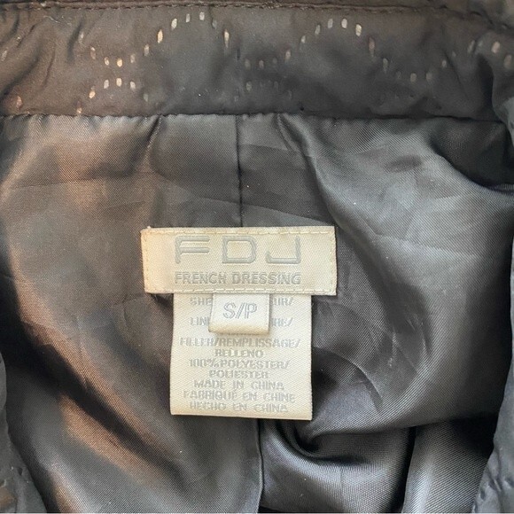 FRENCH DRESSING FDJ Bronze Metallic Brown Jacket Full Zip Pockets SZ SP - Picture 9 of 12